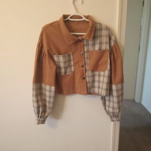 Tan and Plaid Button Up Shirt